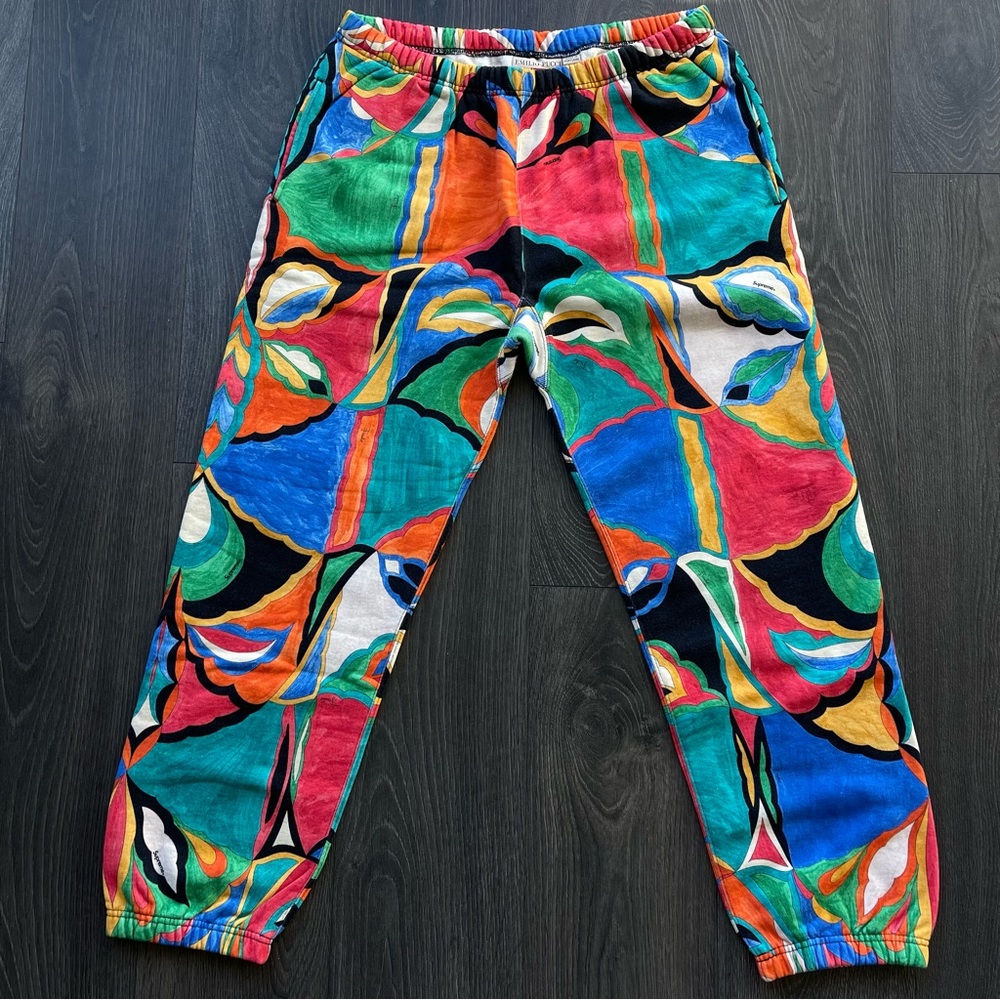 SUPREME X EMILIO PUCCI Fleece Pants Size M. Matching hoodie available.